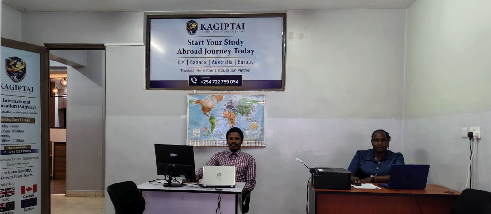 The Kagiptai office in Eldoret, with the team at their desks